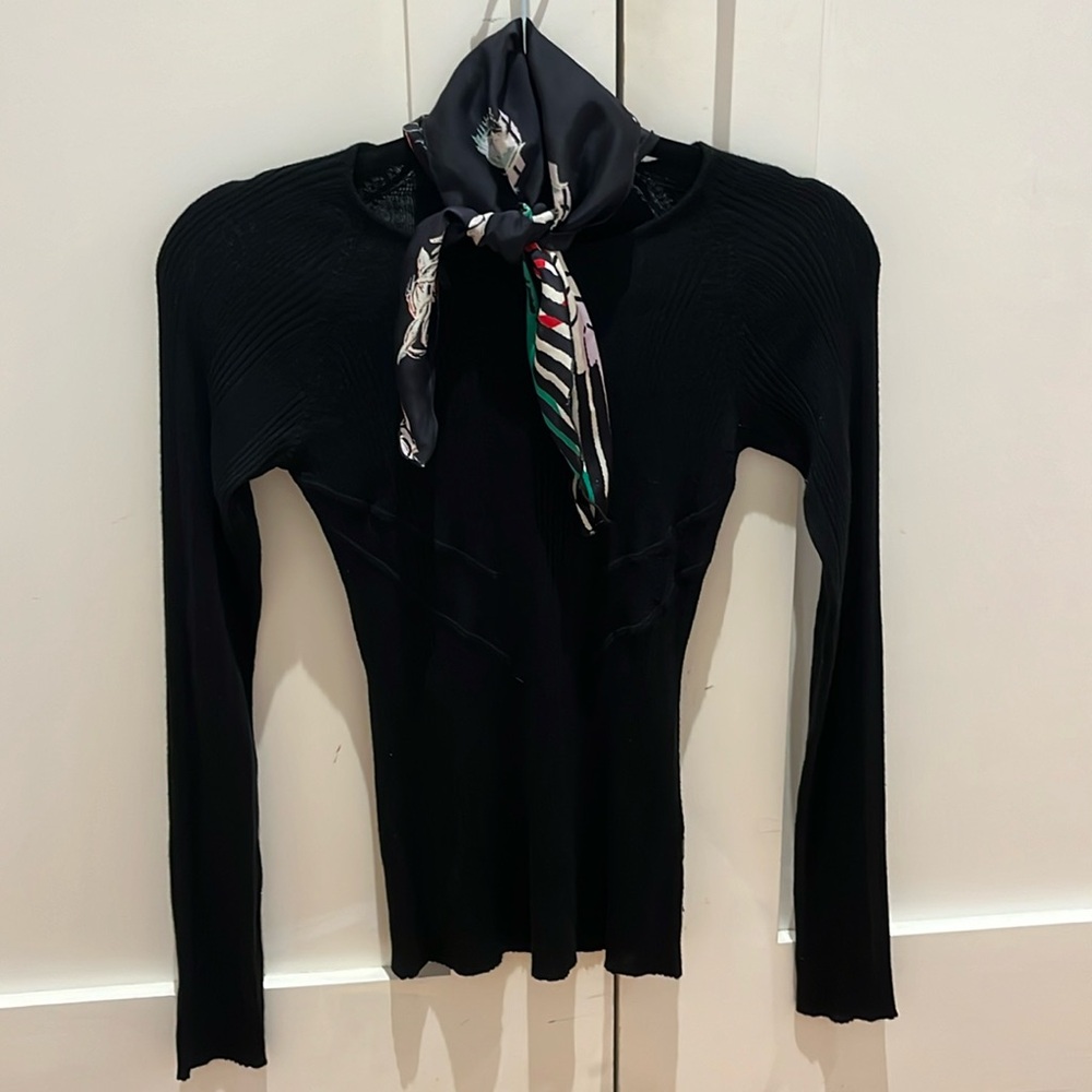 Just Cavalli  long sleeved shirt with attached neck scarf